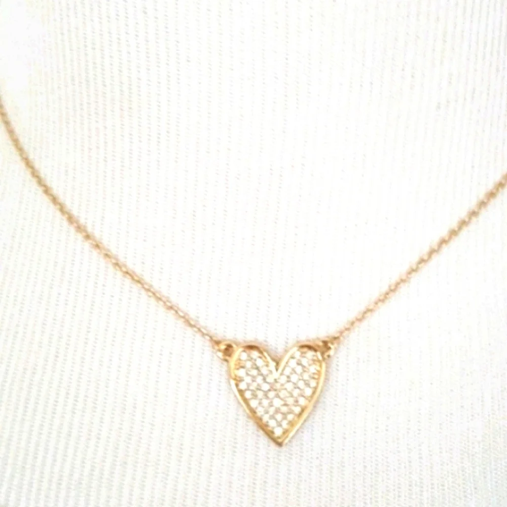 ❤️ Vince Camuto Gold-tone Pavé Heart Necklace NWT! - Picture 5 of 10